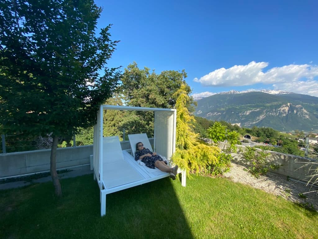 Terrasse avec transats